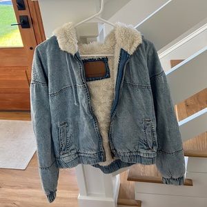 American Eagle Sherpa Jean Jacket